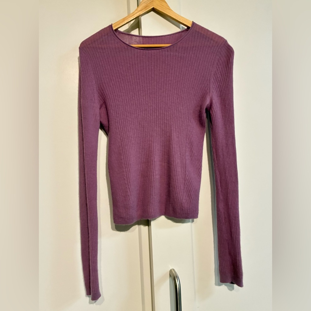 Vince XS 100% Cashmere Ribbed Cropped Sweater - Gorgeous Lilac Purple